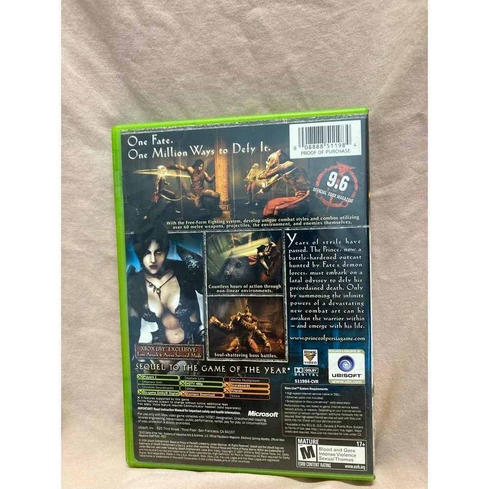PRINCE of Persia: Warrior Within (Microsoft Xbox, 2004) CIB